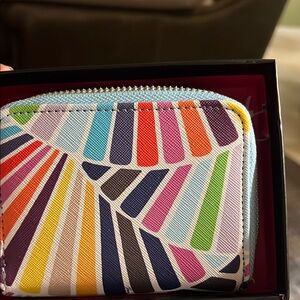 Trina Turk Vibrant Geometric Wallet Small zip around NWT/Box